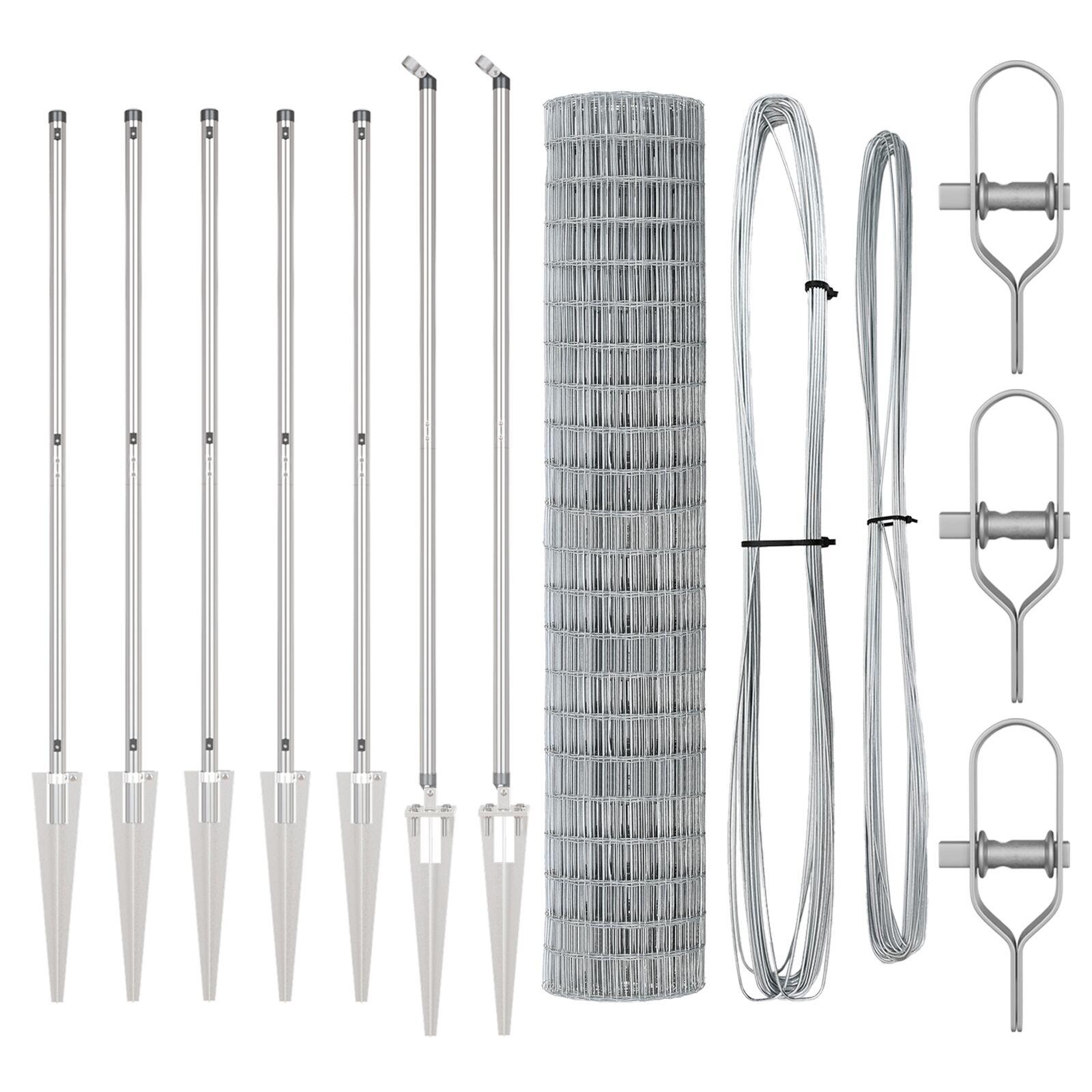 Eurohegn med 7 Spydposter 1.6x10 m Galvaniseret Stål