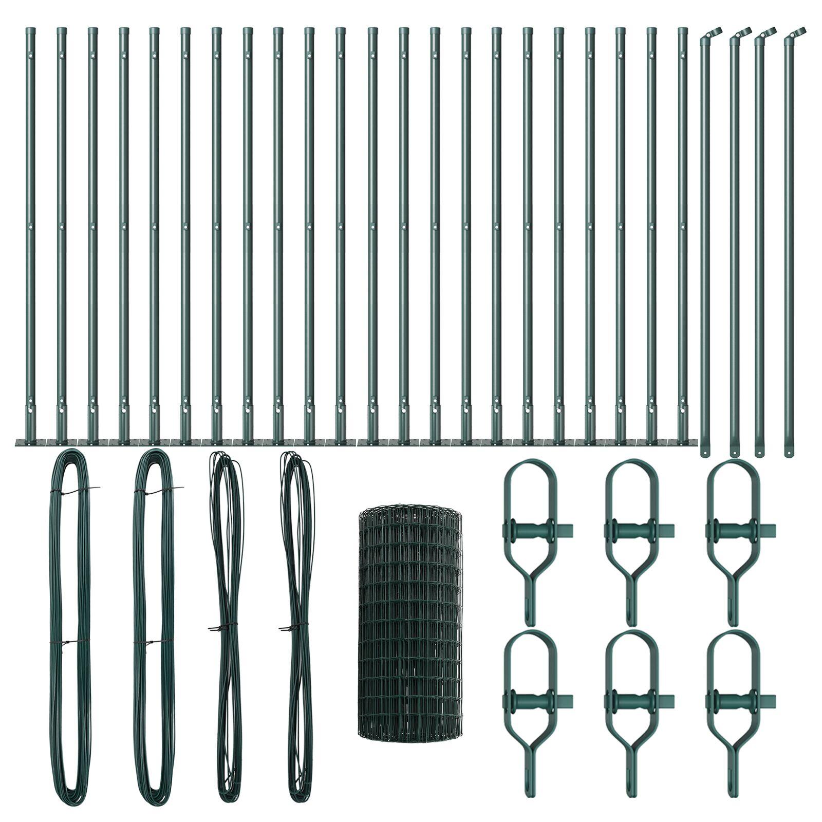 Euro Hegn med 13 flangerede stolper 0.4x50 m galvaniseret stål