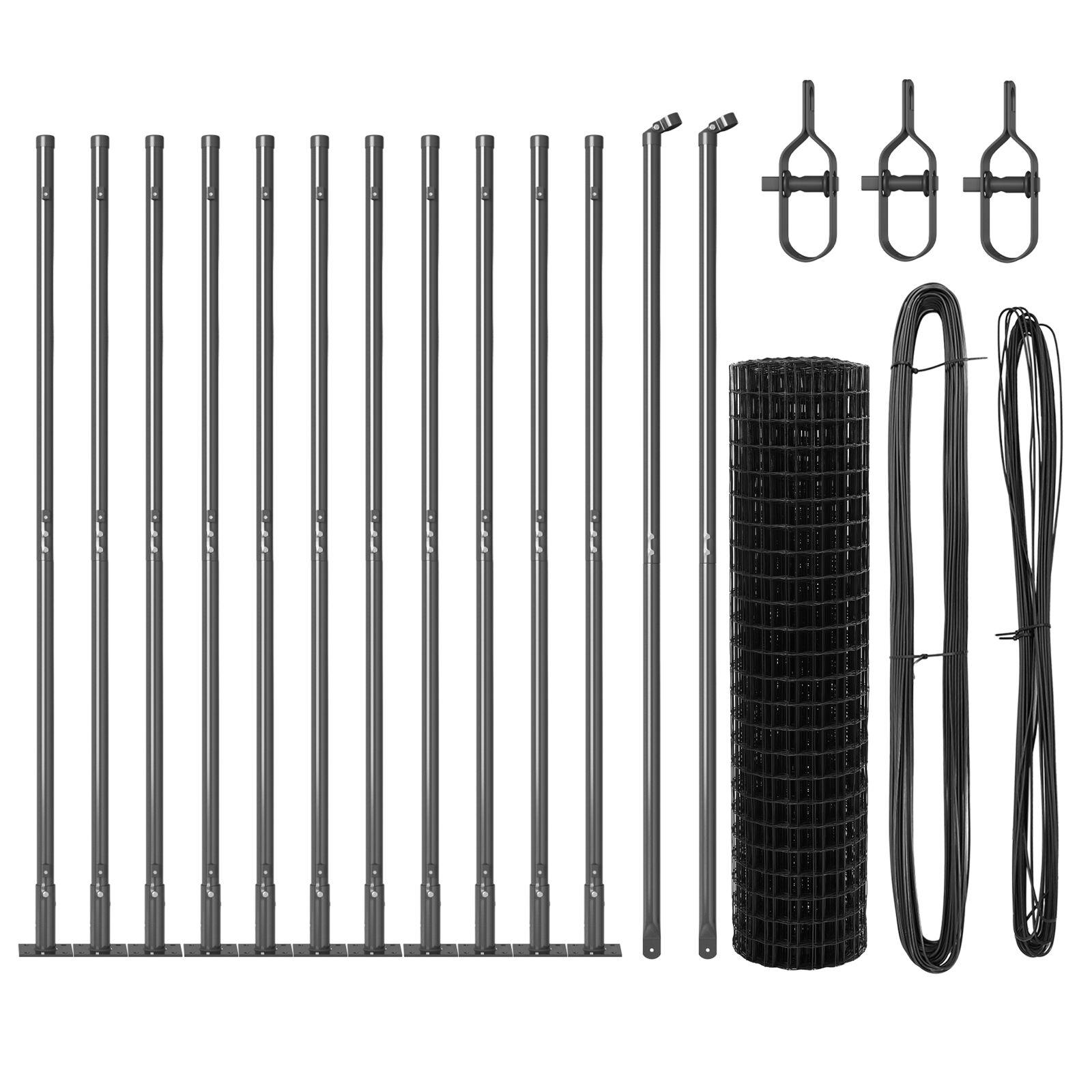 Euro hegn med 13 flangerede stolper 1x25 m galvaniseret stål