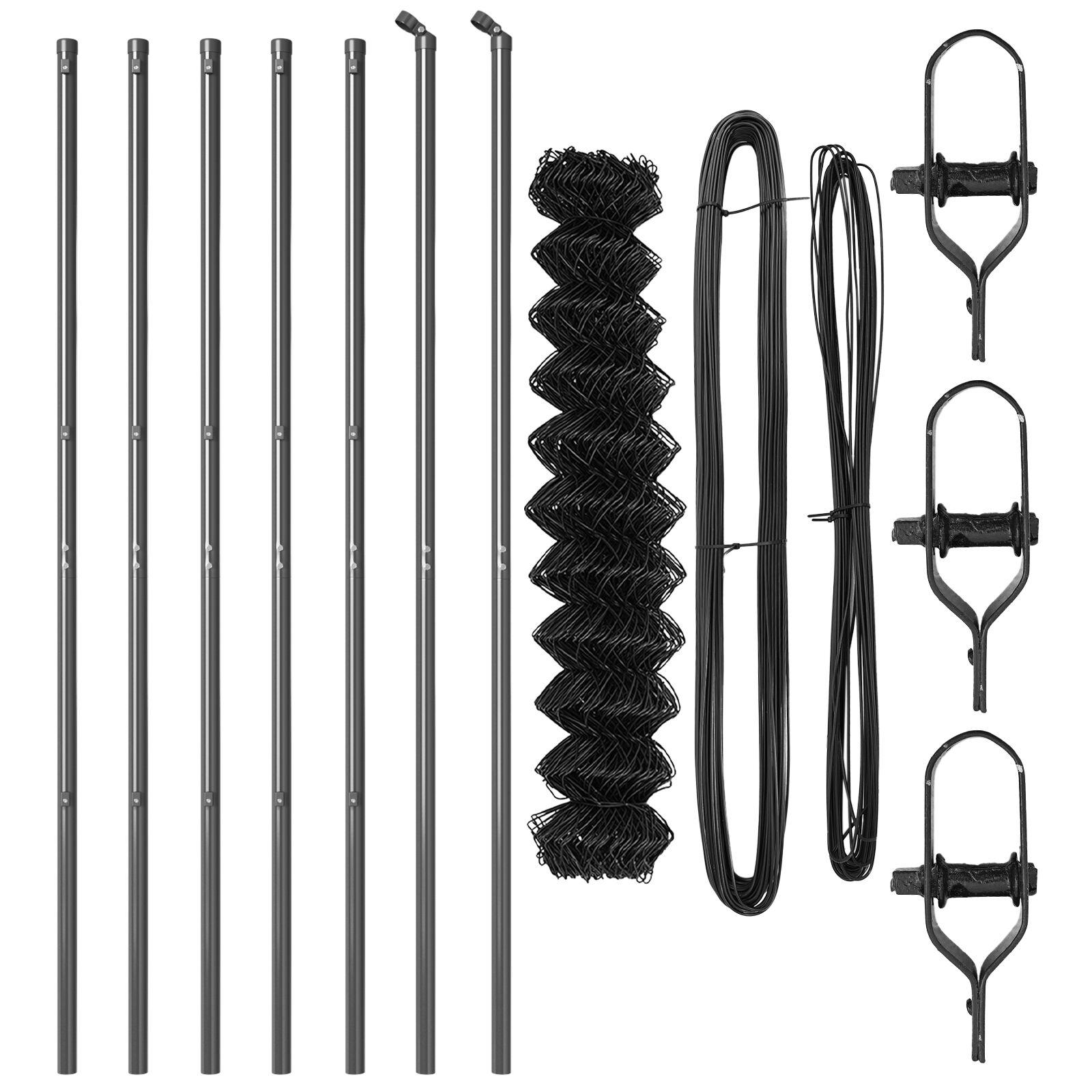 Kædehegn med 7 stænger 1.2x10 m galvaniseret stål grå