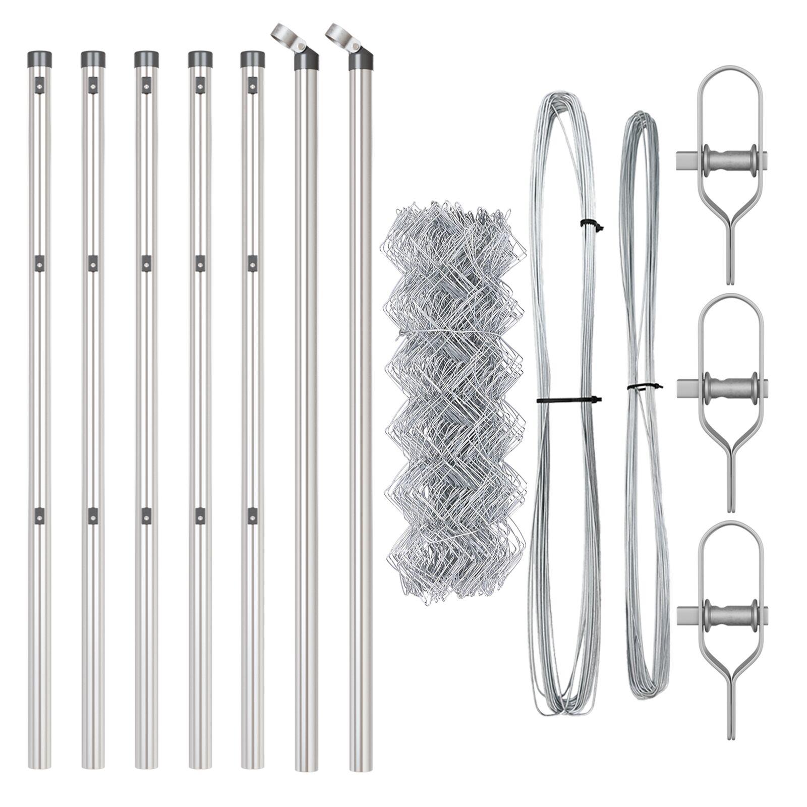 Kædehegn med 7 stolper 0.6x10 m Galvaniseret stål