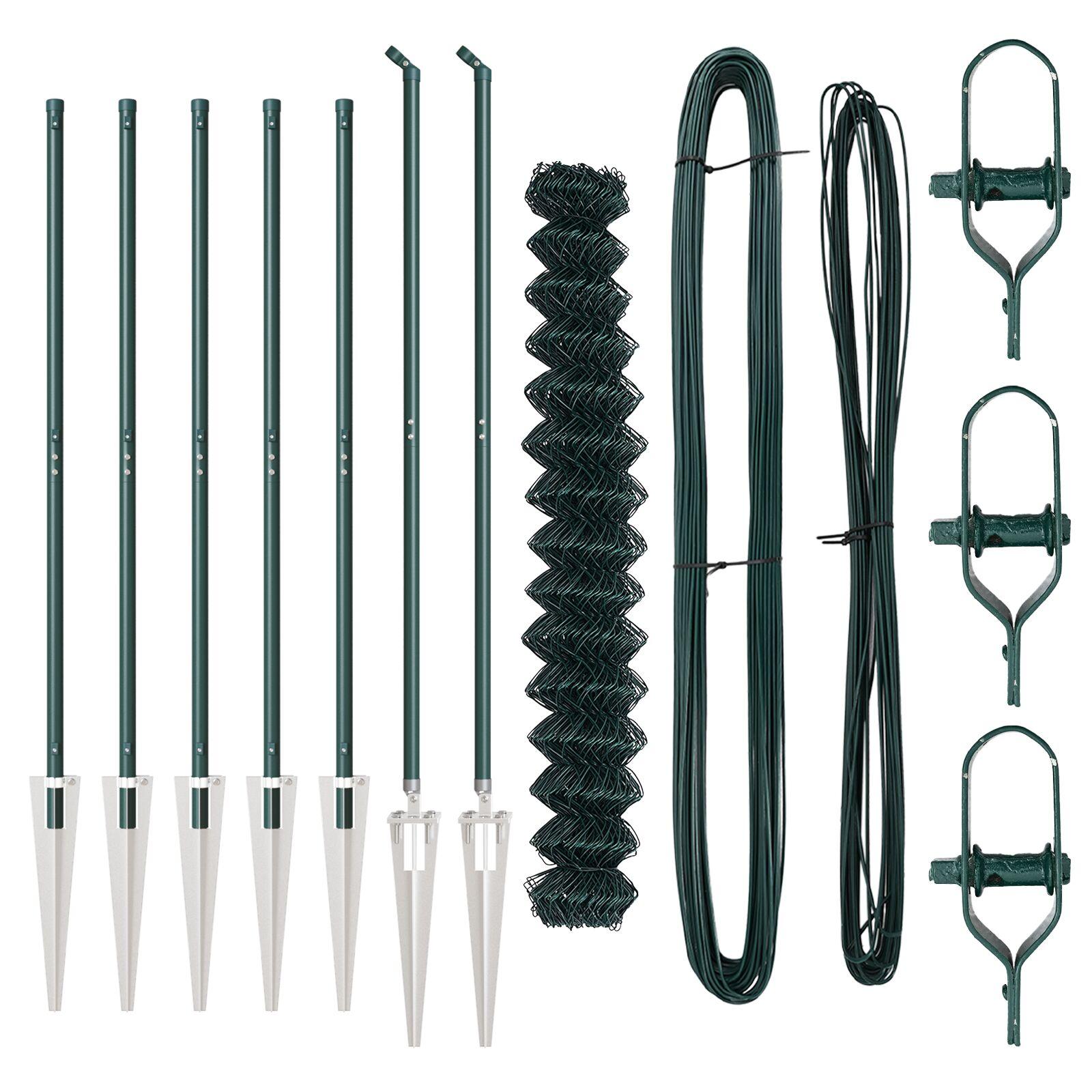 Kædehegn med 7 spidsposter 1,5 x 10 m Galvaniseret stål