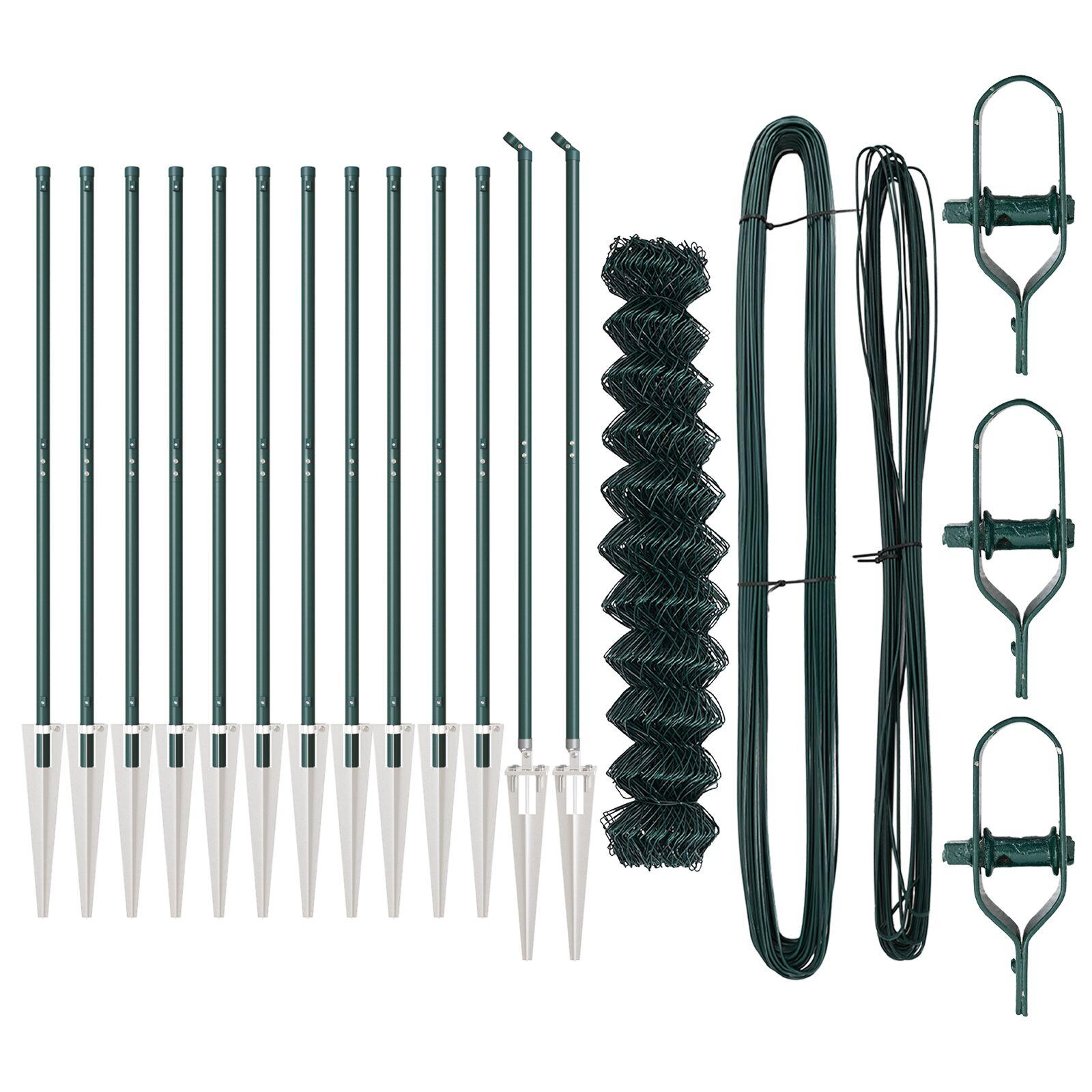 Kædetrådhegn med 13 spydposter 1,2x25 m Galvaniseret stål