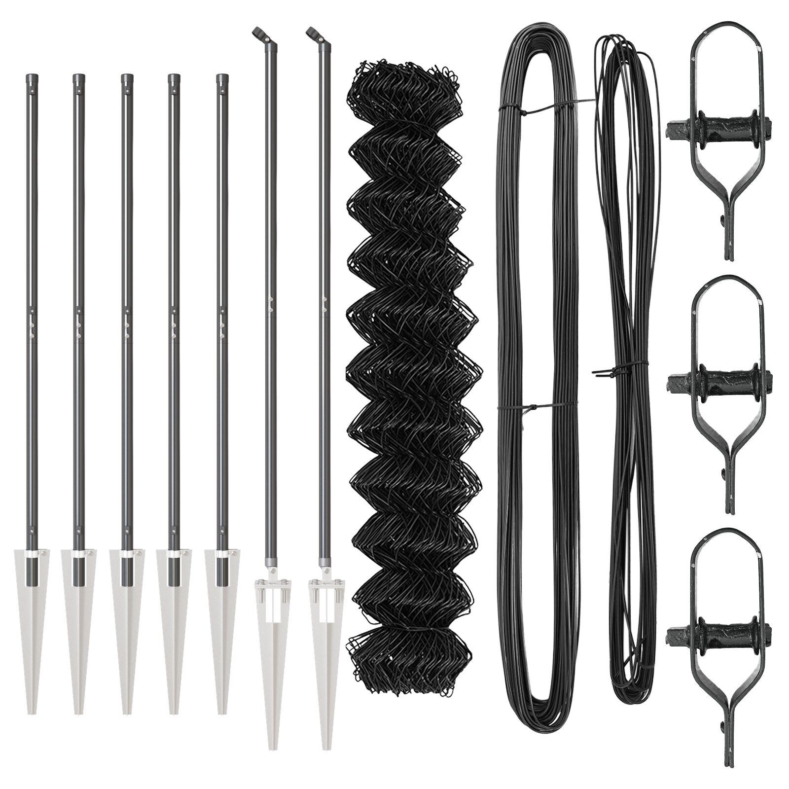 Kædefence med 7 spidse indlæg 1,4x10 m galvaniseret stål