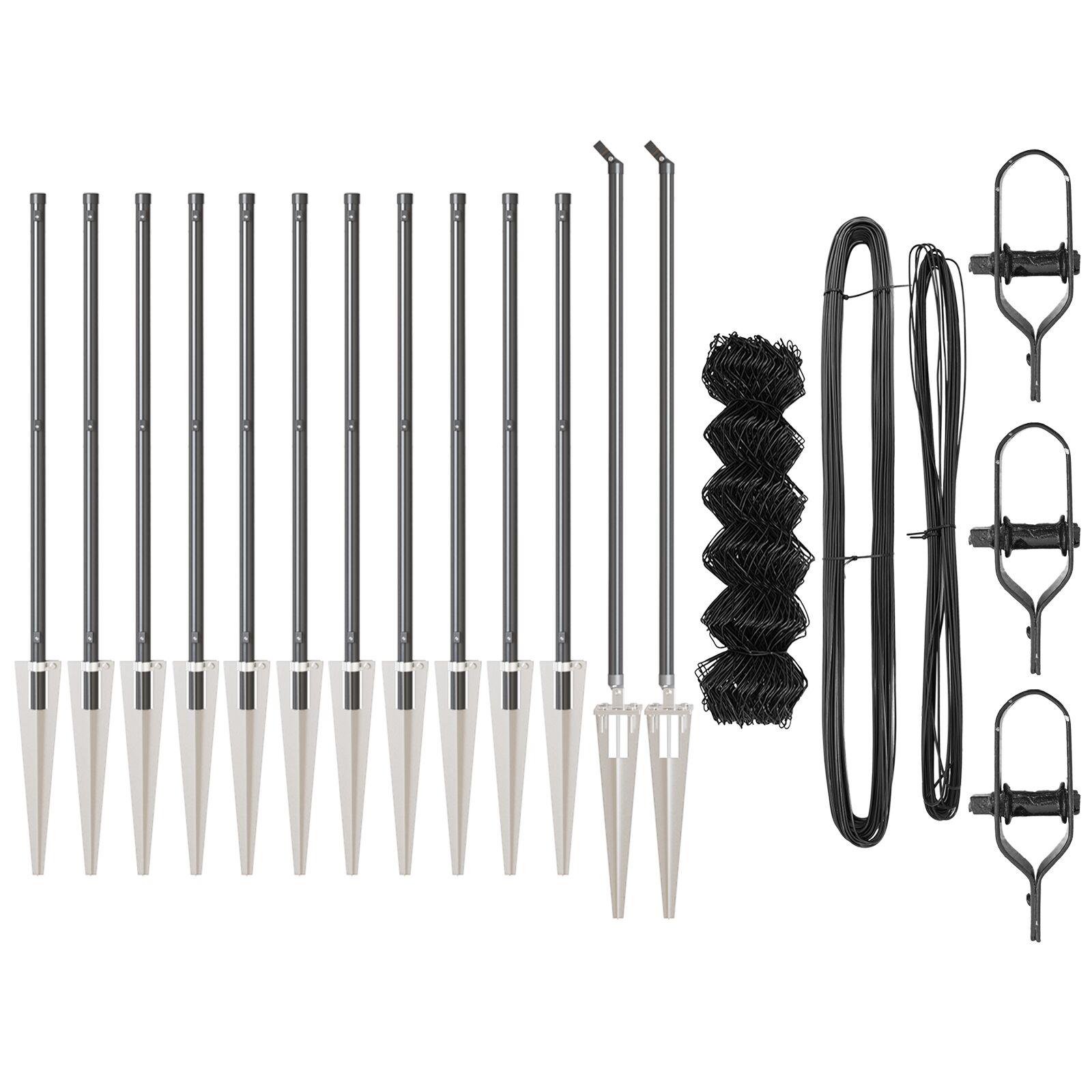 Kædetrådhegn Sæt af 2 Grå Pulverlakeret stål 25 x 1 m