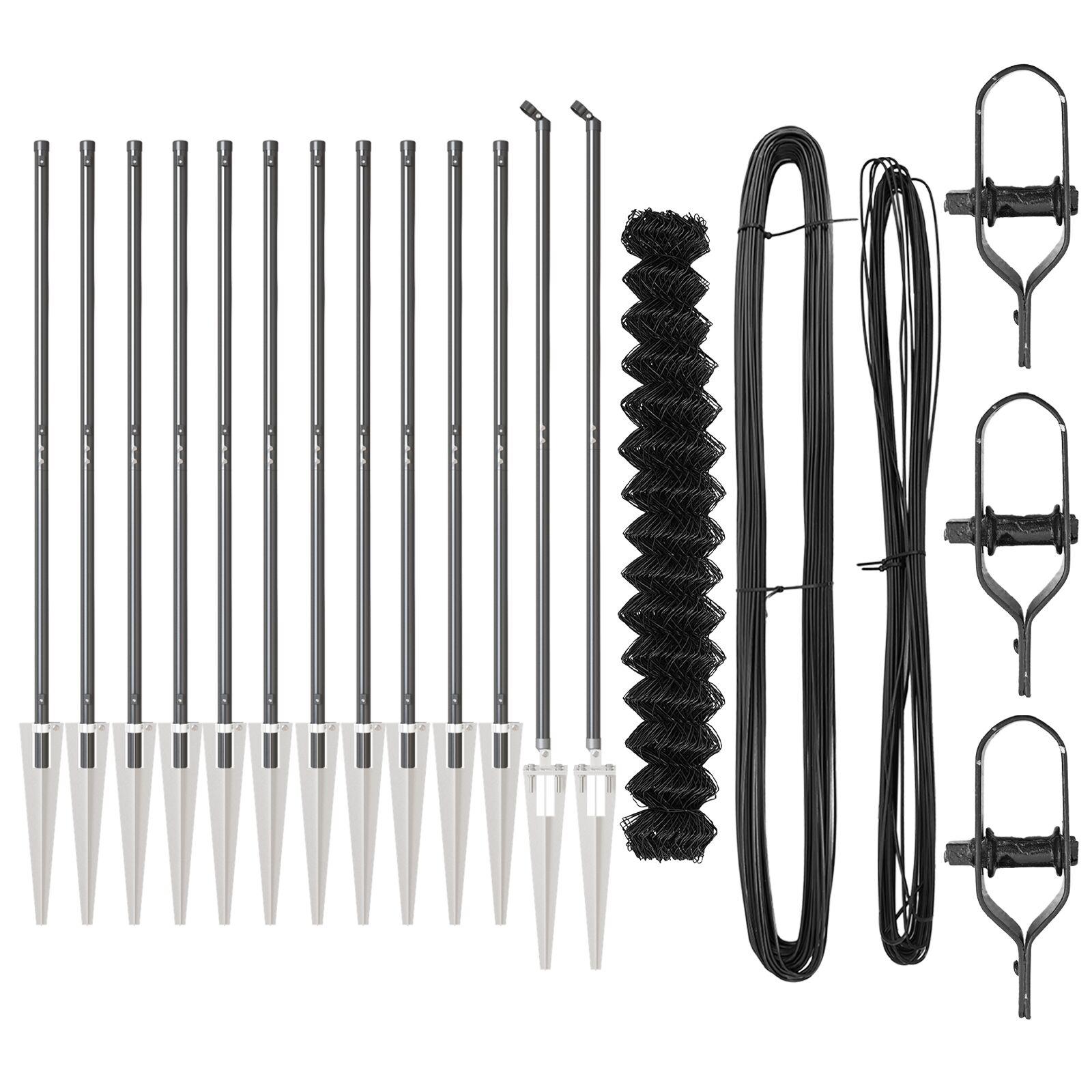 Kædetrådhegn Sæt af 2 Grå Stål 25 x 1.5 m Robust Kædetrådhegn