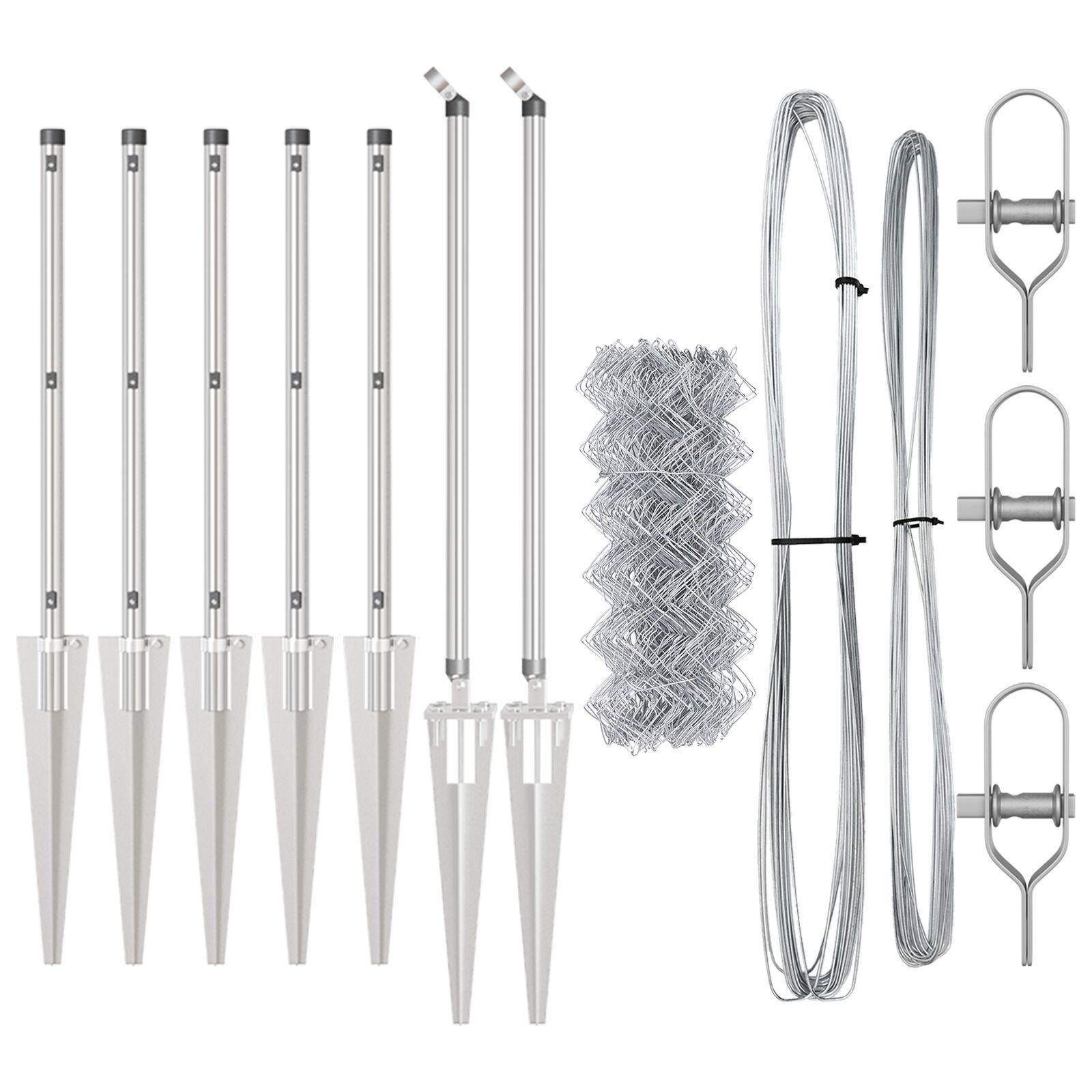 Kædehegn med 7 spidsposter 0.6x10 m Galvaniseret stål