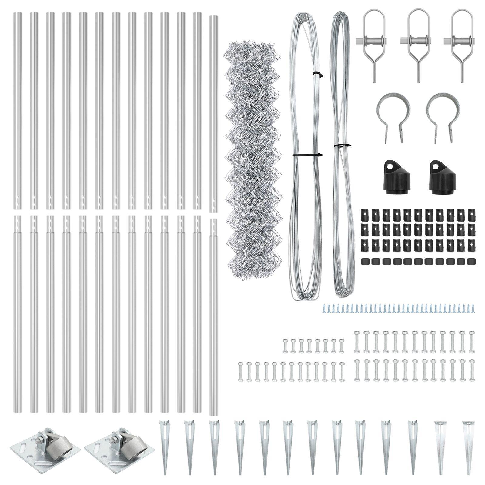 Kædhegn med 13 spidse stolper 1.2 x 25 m Galvaniseret stål