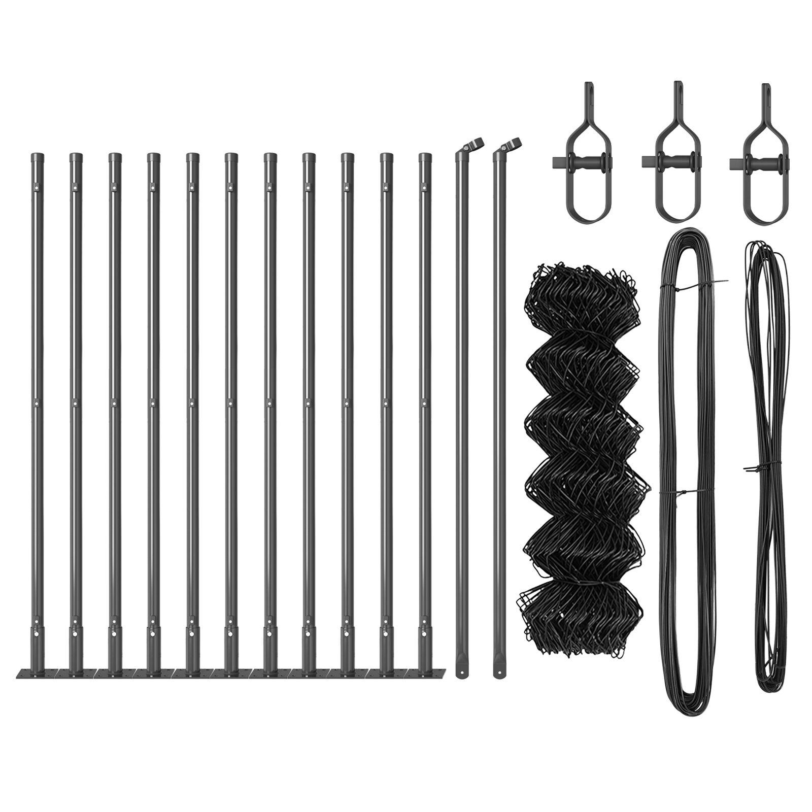 Kædetrådhegn med 13 Flangerede Støtter 0,4 x 25 m Galvaniseret Stål