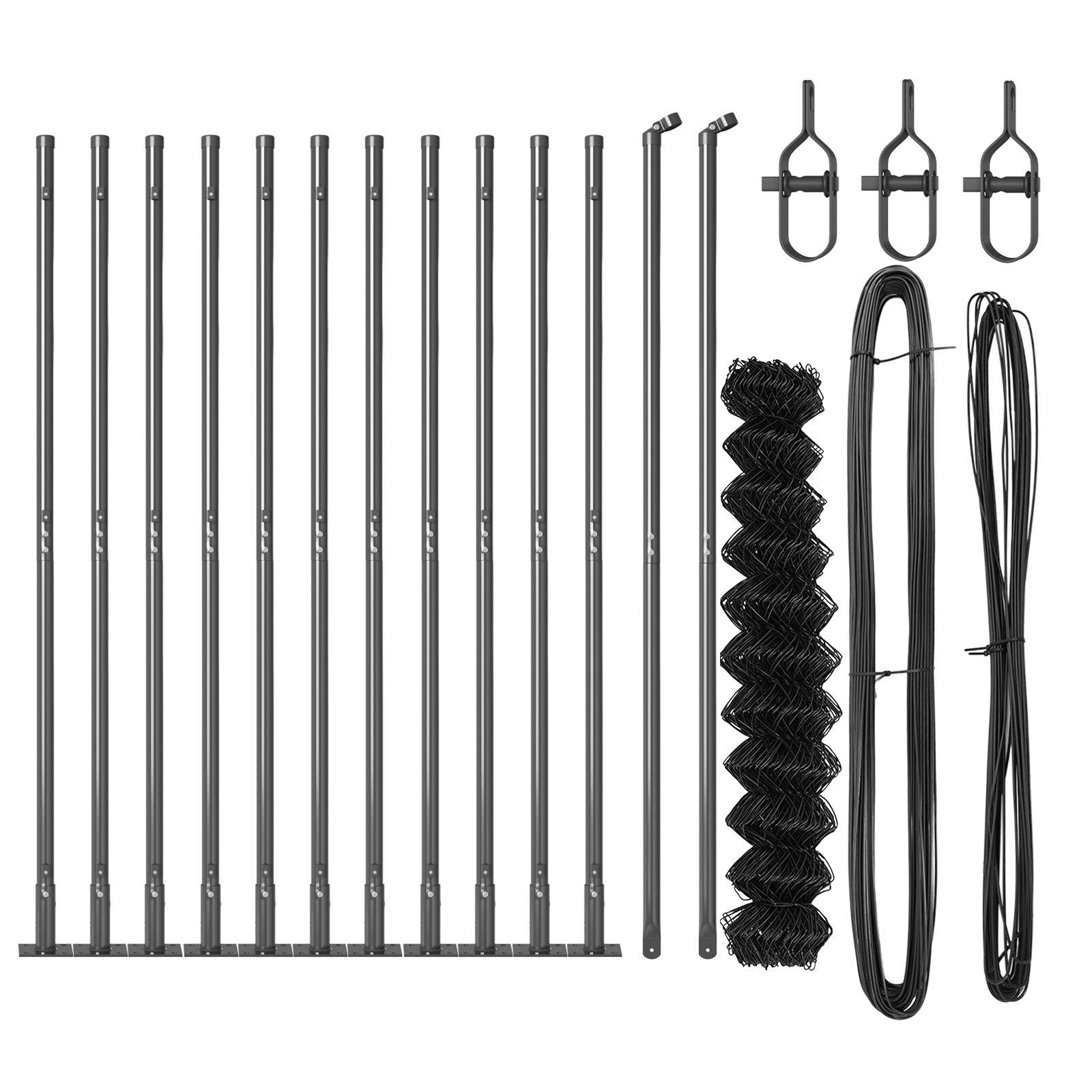 Kædetrådshegn Sæt af 2 Grå Metal, Plast 25 x 0.8 m Slidstærk