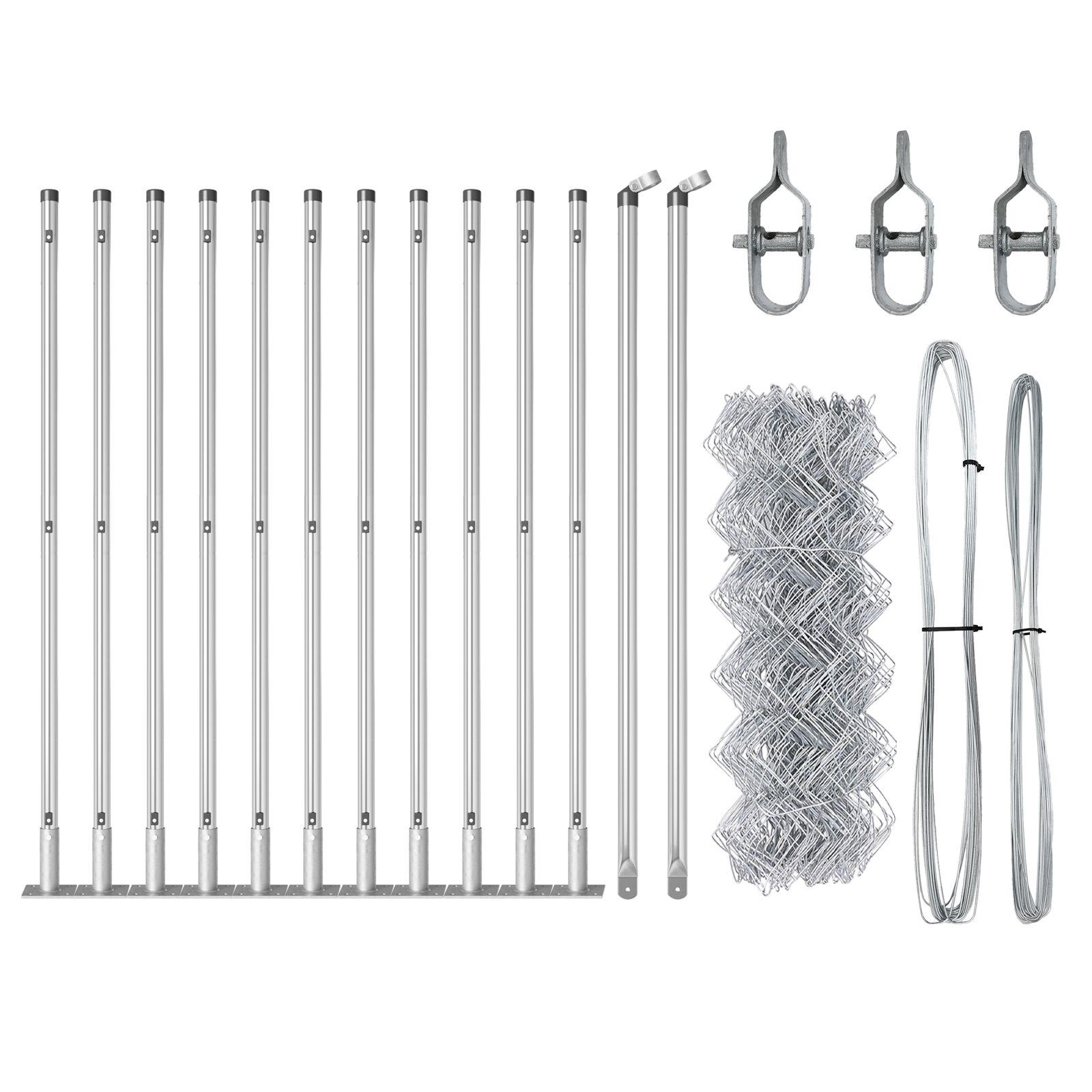 Kædehegn med 13 flangerede stolper 0,6x25 m Galvaniseret stål