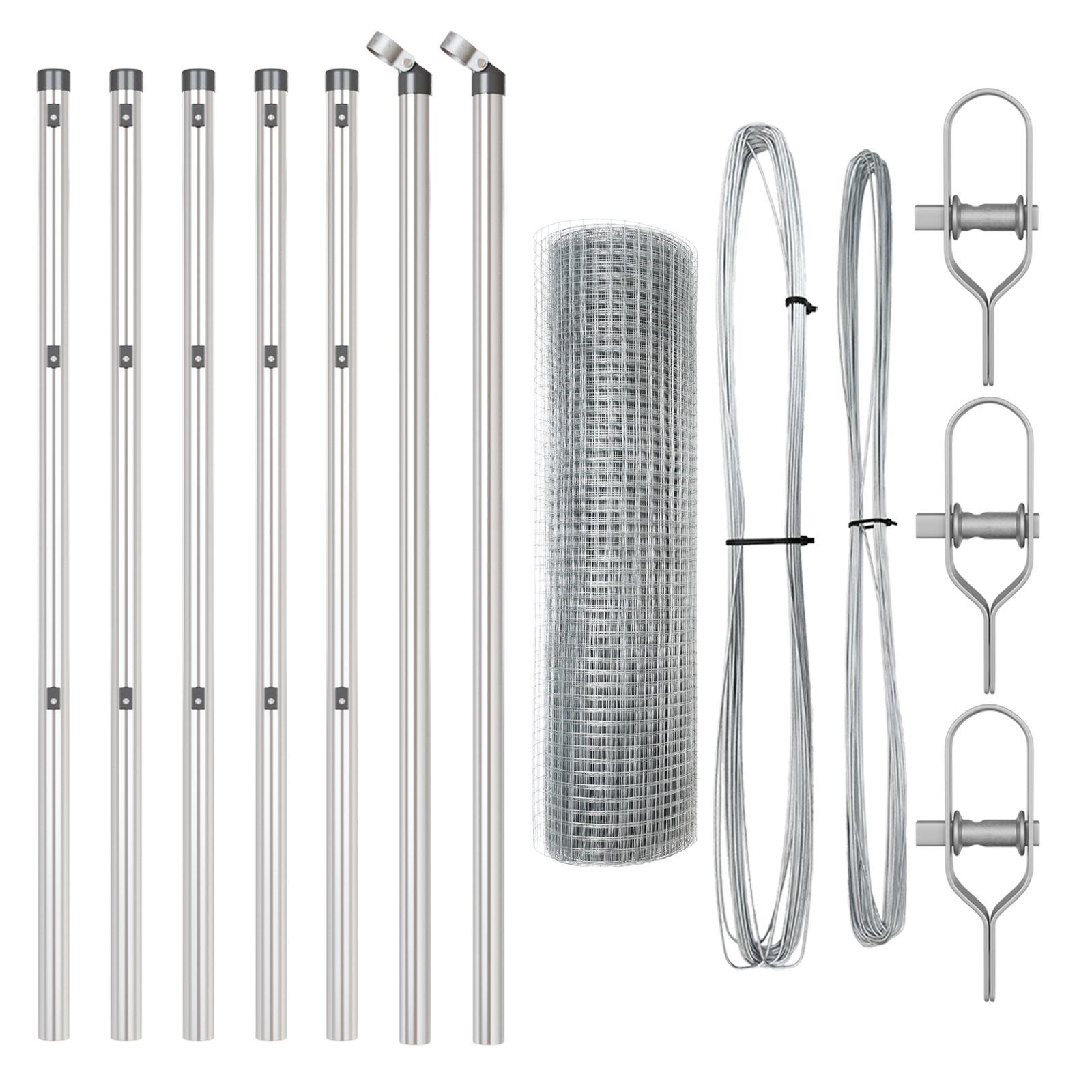 Svejset Trådhegn med 7 Stolper 0.6x10 m Galvaniseret Stål