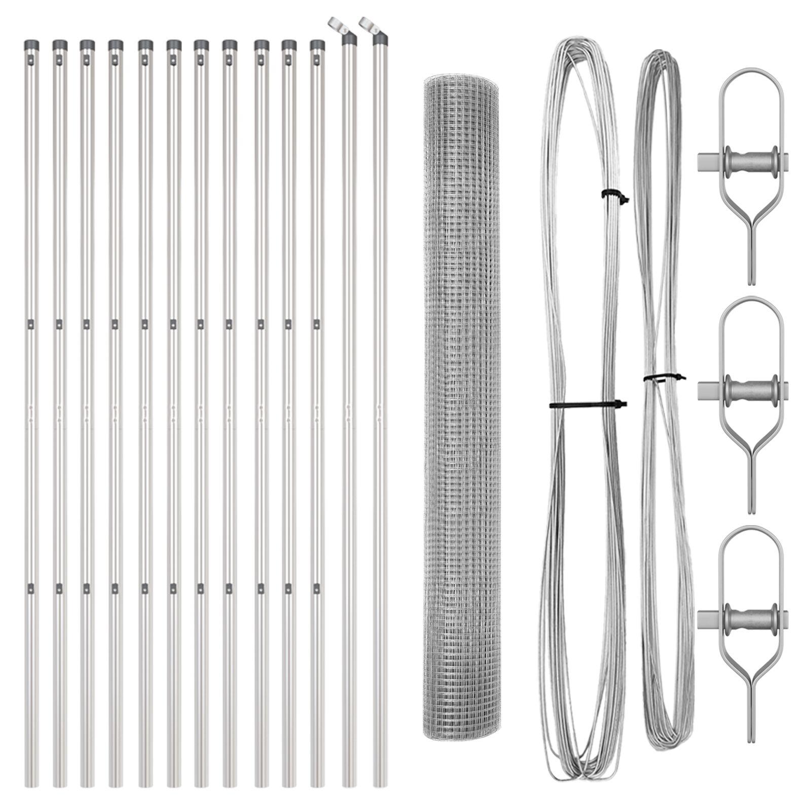 Svejset Trådhegn med 13 Stolper 1.2x25 m Galvaniseret Stål