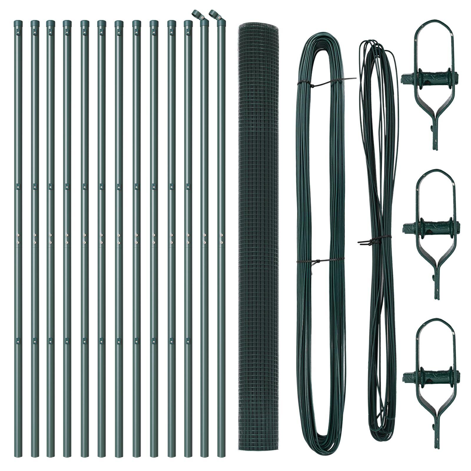 Svejset Trådhegn med 13 Stolper Grøn 1.5x25 m Stål