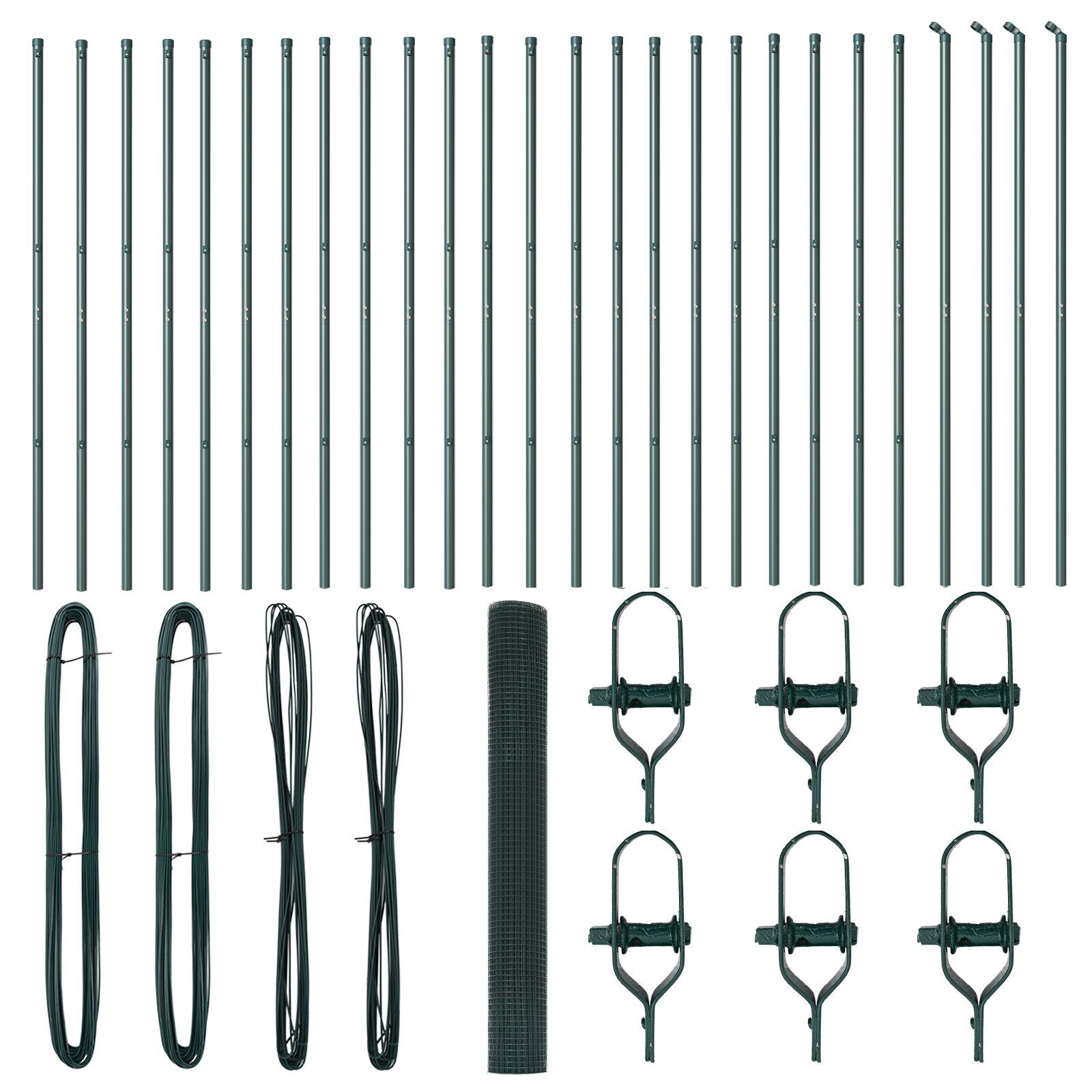 Svejste Trådgitter med 13 Poster Grøn 1.4x50 m Stål