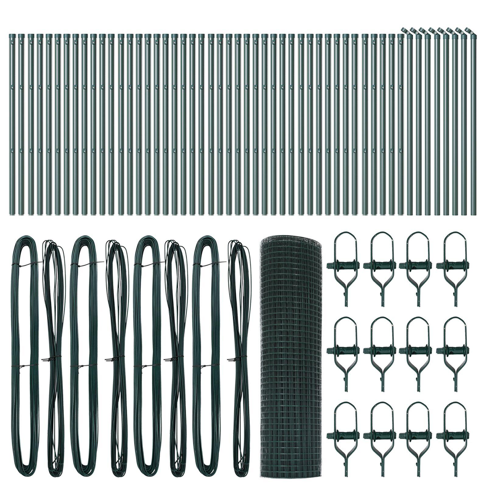Svejsede Trådgitter med 13 Post Grøn 0.5x100 m Stål