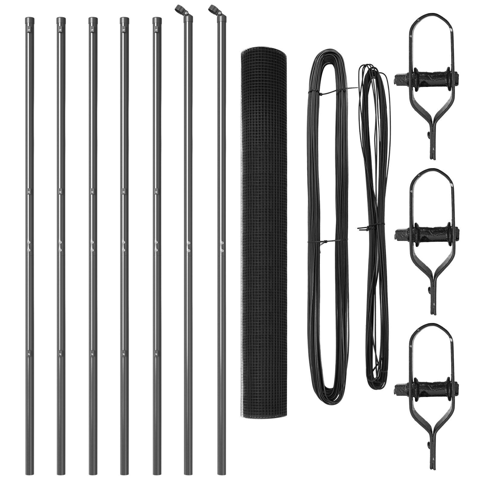 Stolpe Sæt Sæt af 2 Mørkegrå Plastbelagt metal 10 x 1 m Holdbar