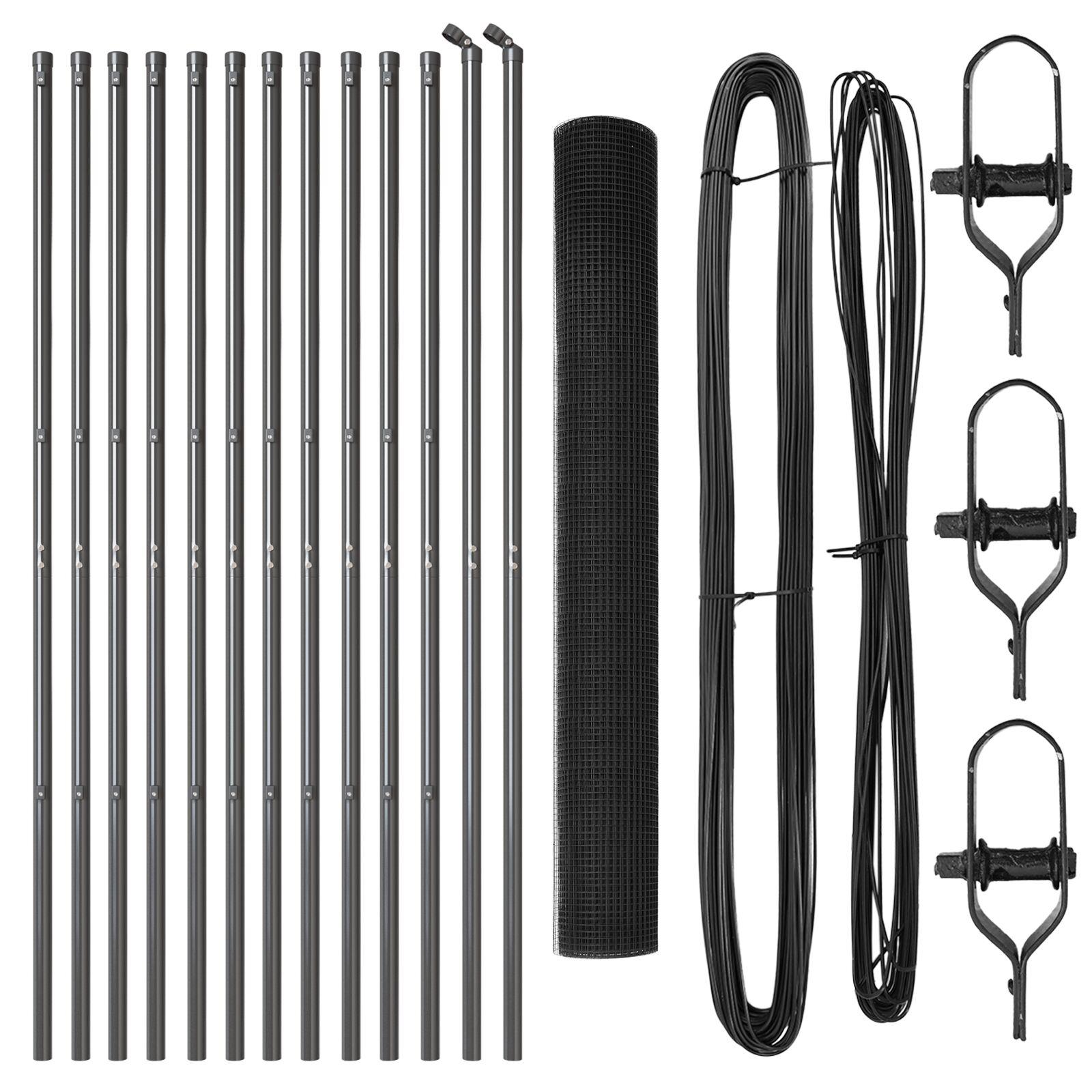 Svejset Trådhegn med 13 stolper Grå 1.4x25 m Stål