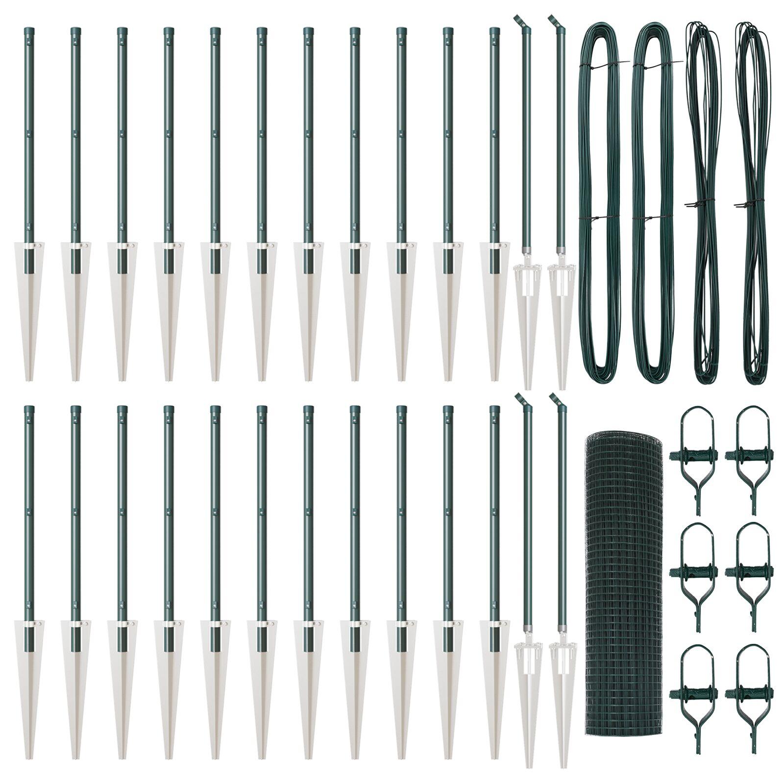 Svejset Trådhegn med 13 spike poster Grøn 0.4x50 m Stål