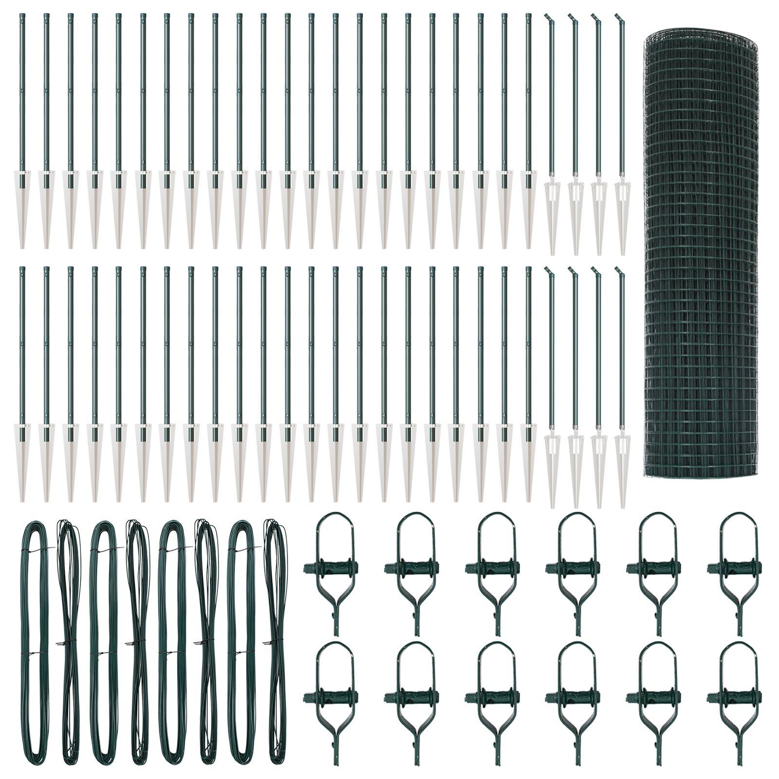 Svetset Trådhegn med 13 spidsposter Grøn 0.5x100 m Stål