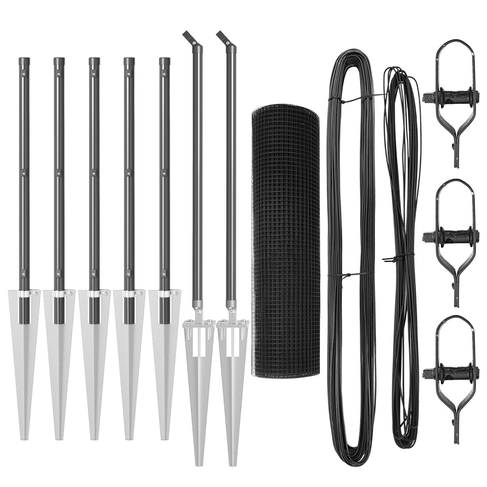 Svejst trådhegn med 7 spike posts grå 0.8x10 m stål