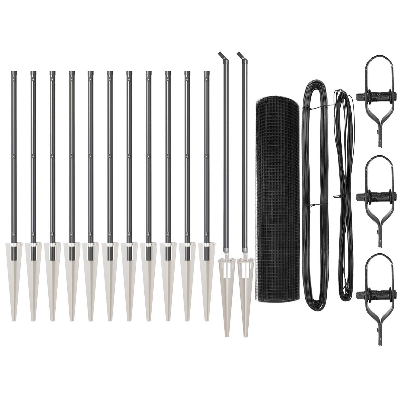Svejsed trådgærde med 13 spidsposter Grå 0,4x25 m Stål