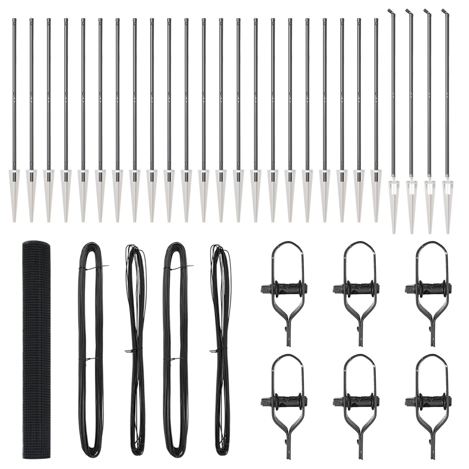 Svejset Trådhegn med 13 Spike Stolper Grå 1,2x50 m Stål