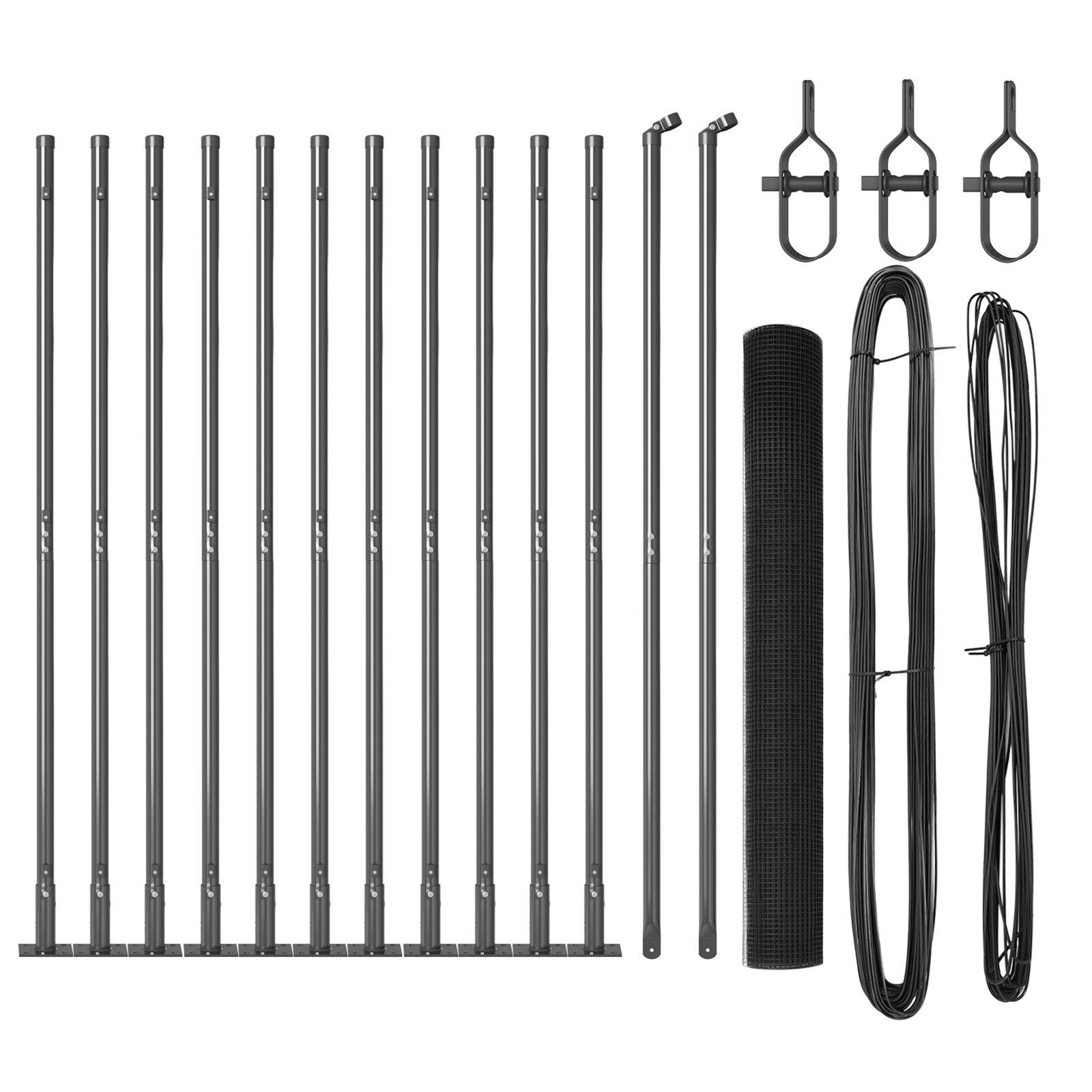 Svejset trådhegn med 13 flangerede poster Grå 1,2x25 m stål