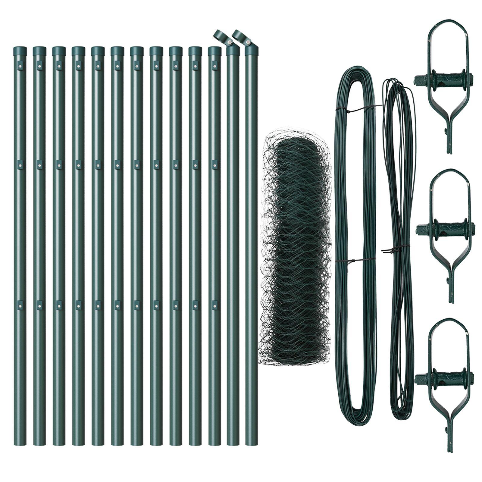 Hegnssæt Sæt af 2 Skovgrøn Pulverlakeret Stål 25 x 0,5 m