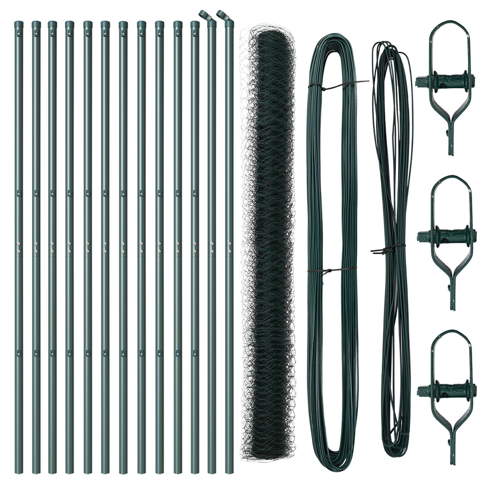 Hegnssæt Sæt af 2 Grøn Metal 25m x 1.5m Slidstærk Hegnssæt