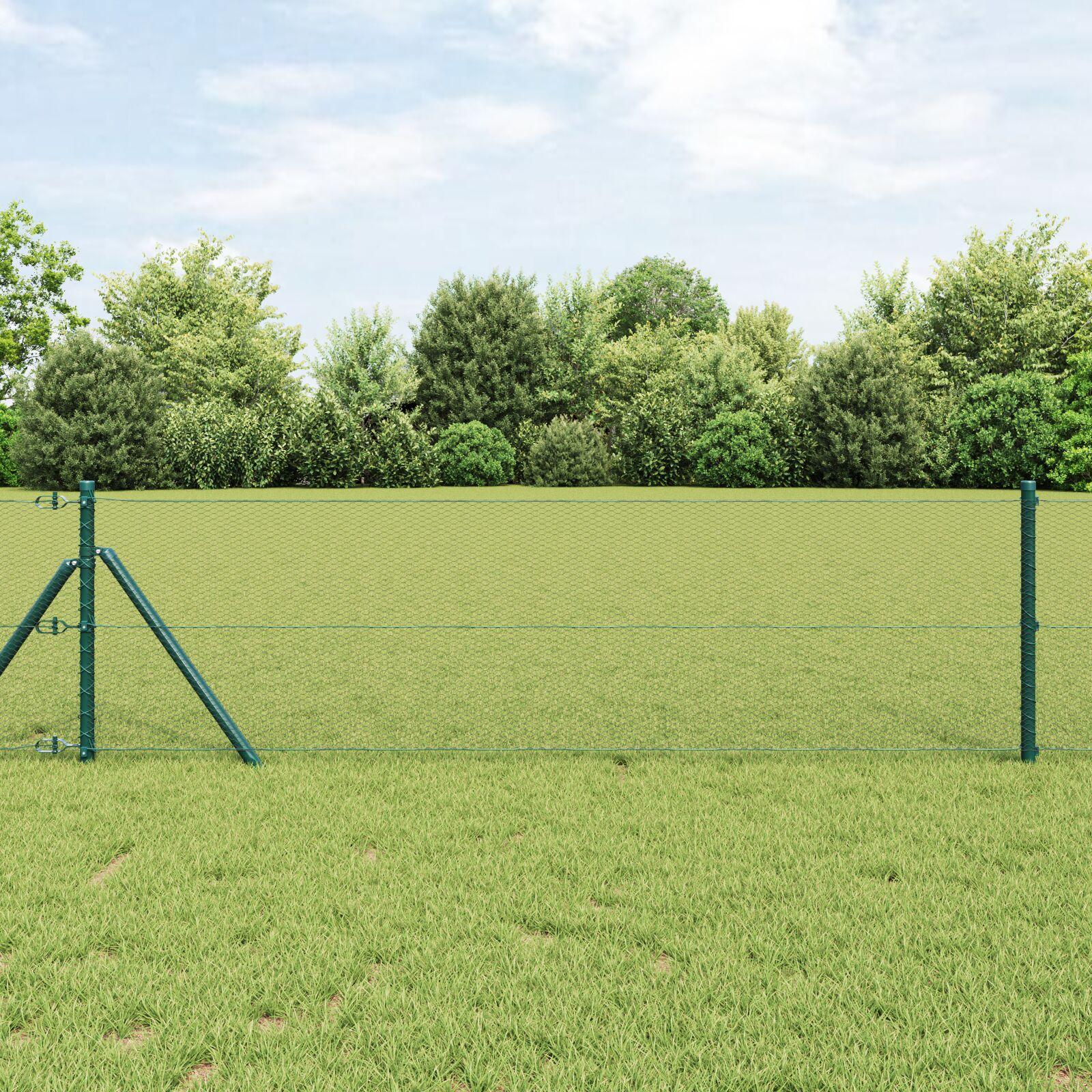 Hegn med stolper Grøn 0.8 x 50 m PVC-belagte stål billede