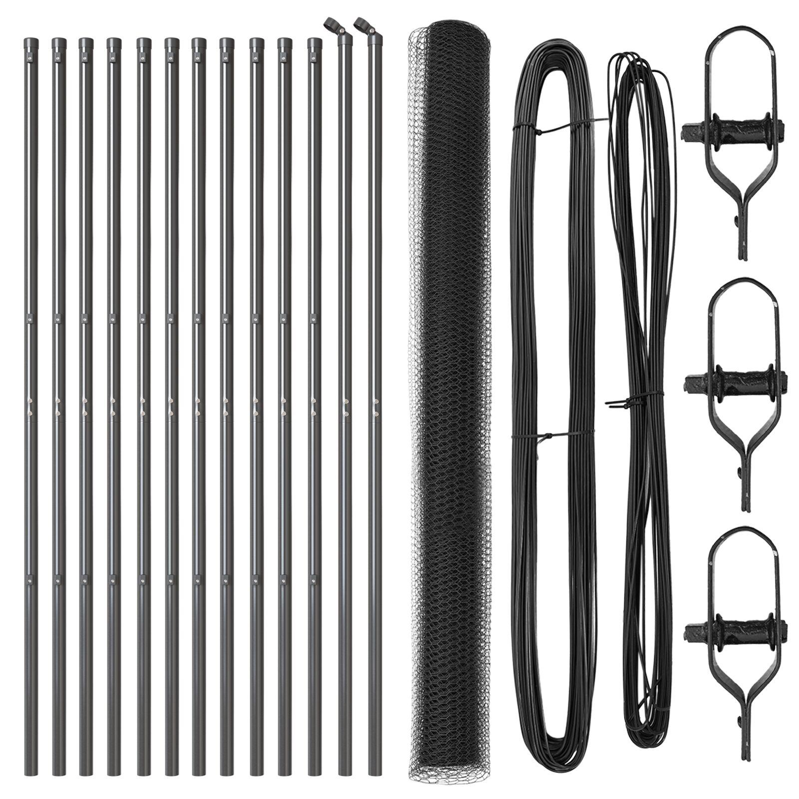 Indhegning Sæt Sæt af 2 Grå Metal 25 x 1,5 meter