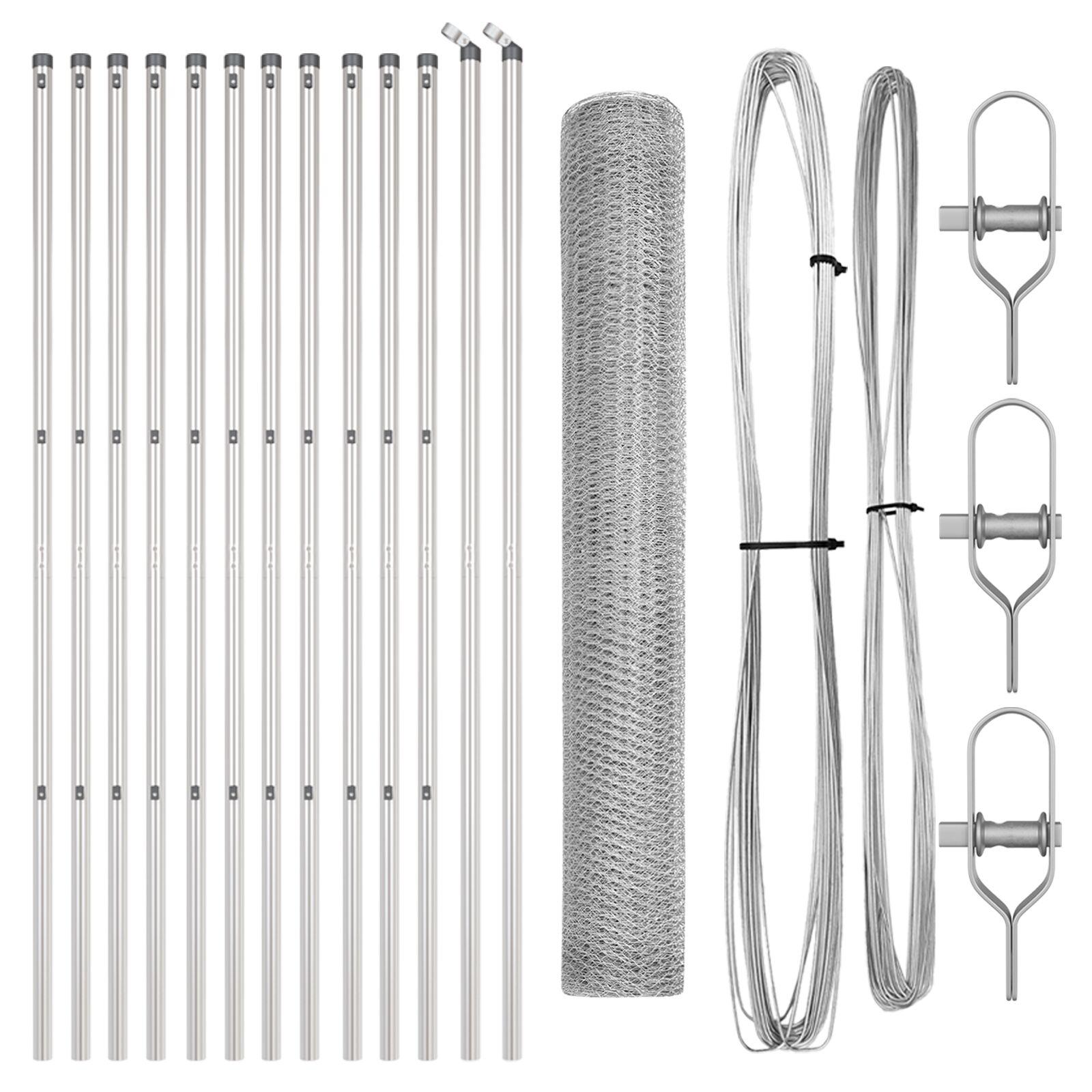 Hegnsæt Sæt af 2 Galvaniseret stål 25 x 1,2 m Udendørs hegnsæt