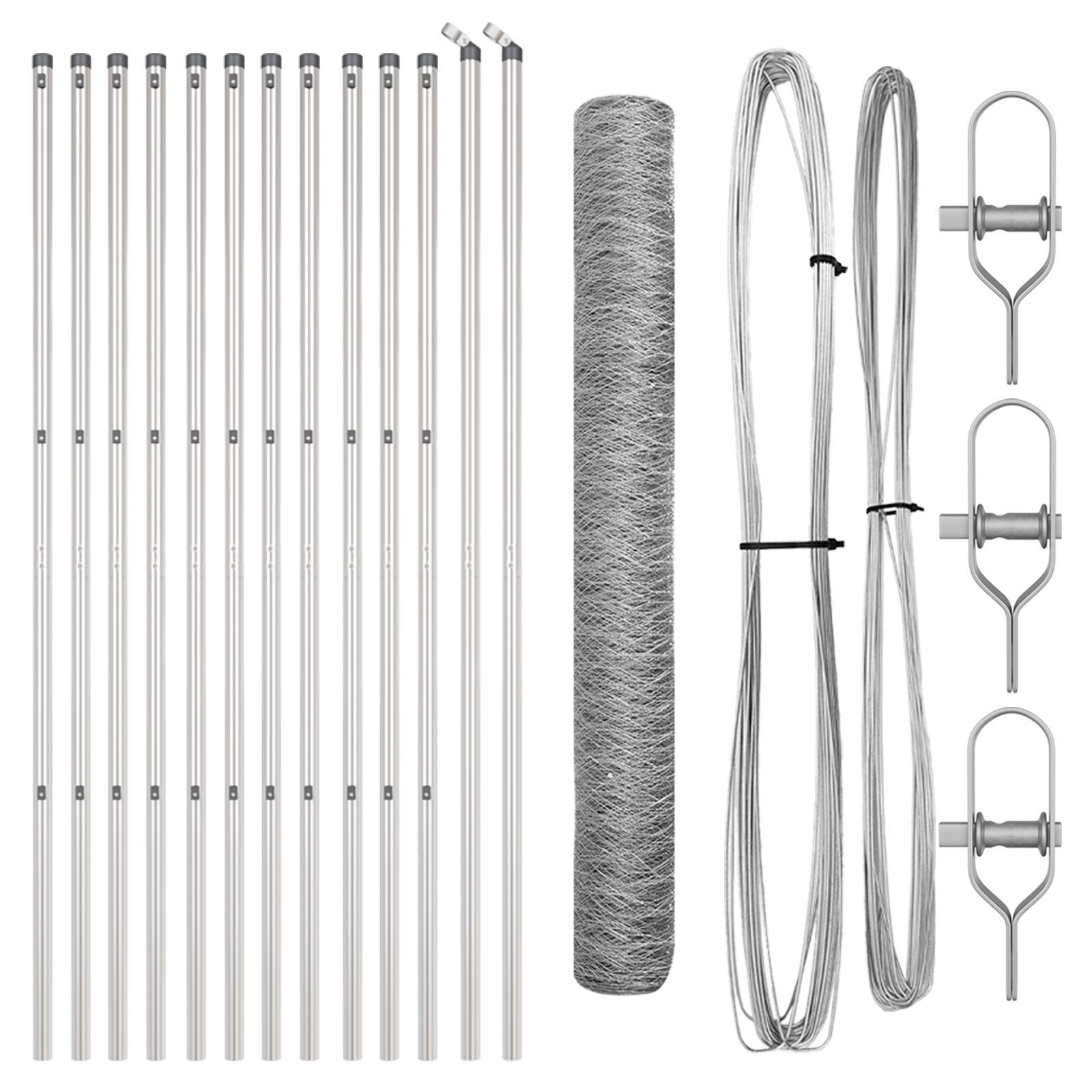Hegn sæt Sæt af 2 Galvaniseret stål 25 x 1,2 m Holdbart