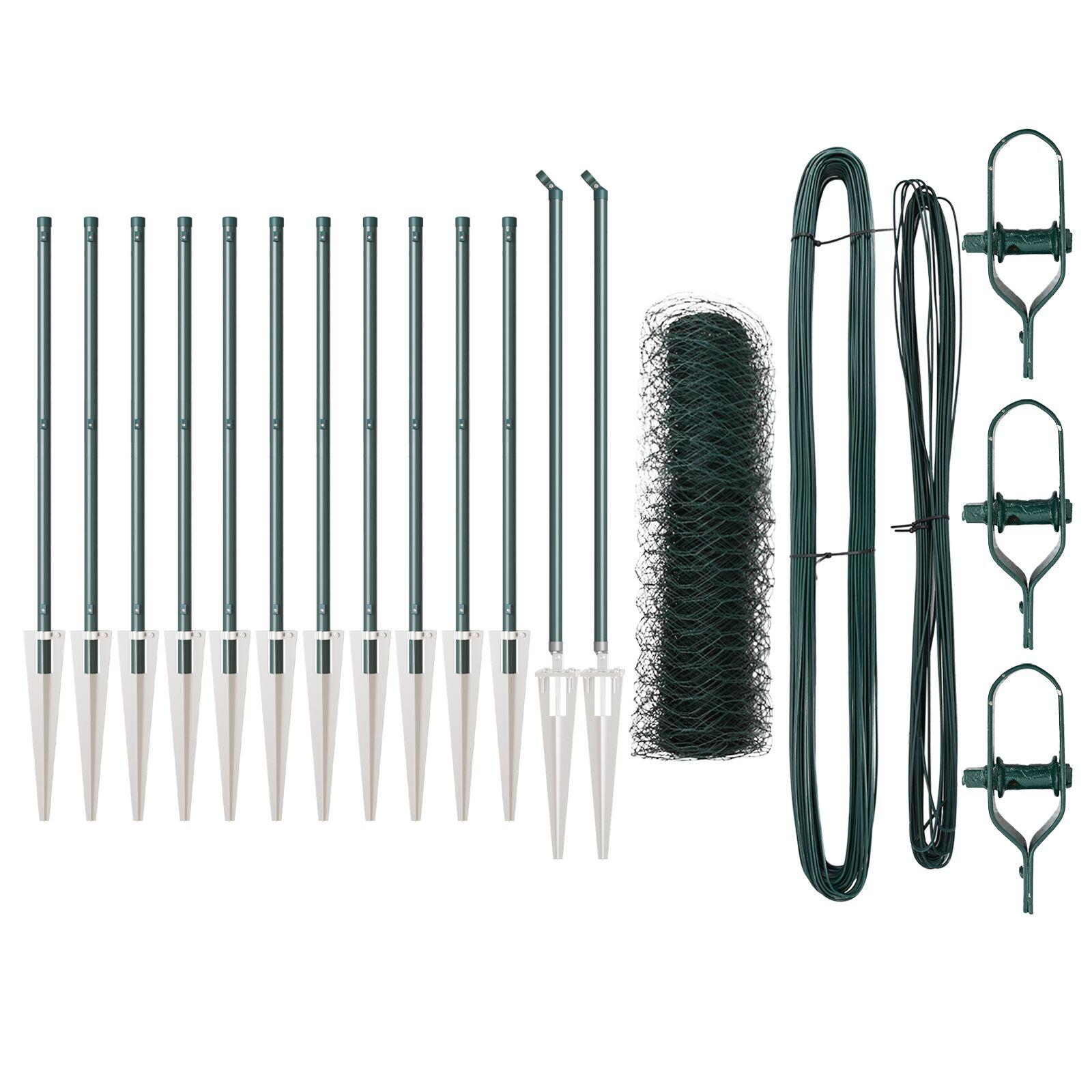 Hegnsæt Sæt af 2 Skovgrøn Galvaniseret stål 25 x 0.5 m