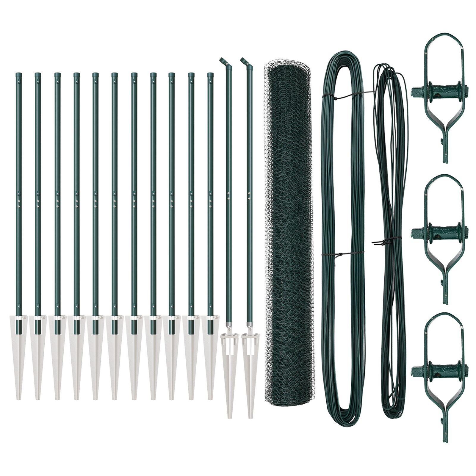 Hegn sæt Sæt af 2 Mørkegrøn Metal 25 Meter med 1 Meter Net