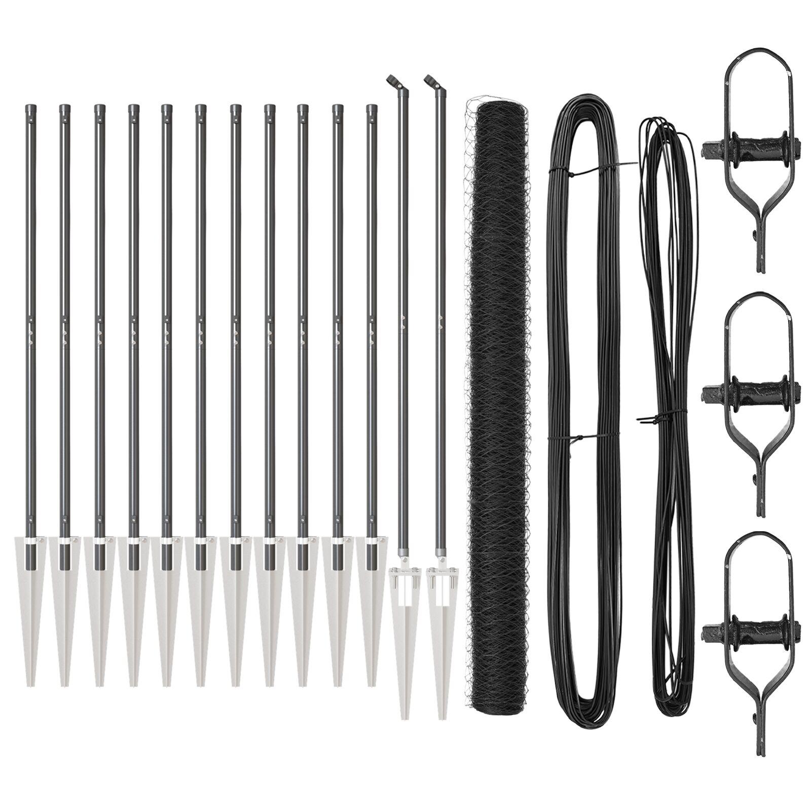 Hegnssæt Sæt af 2 Grå Metal, PVC-belagt tråd 25 x 1,5 m