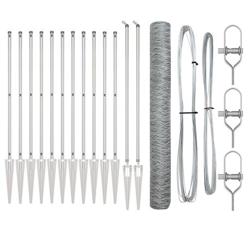 Hegn sæt 2 stk. Galvaniseret stål 25 x 1,2 m Holdbart