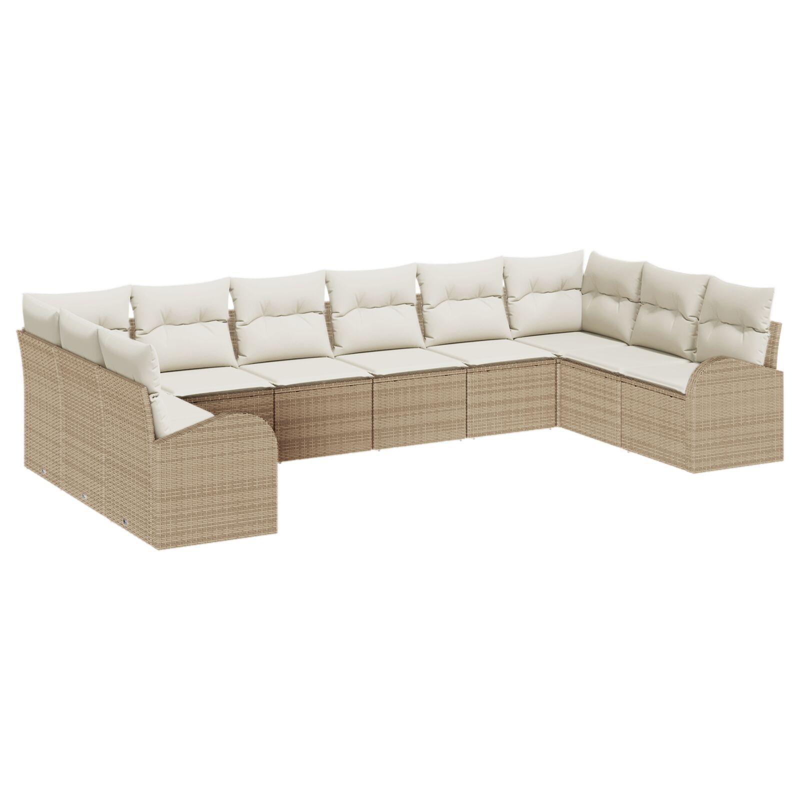 Havesofa Sæt med pude med opbevaring 10 stk Beige og creme billede