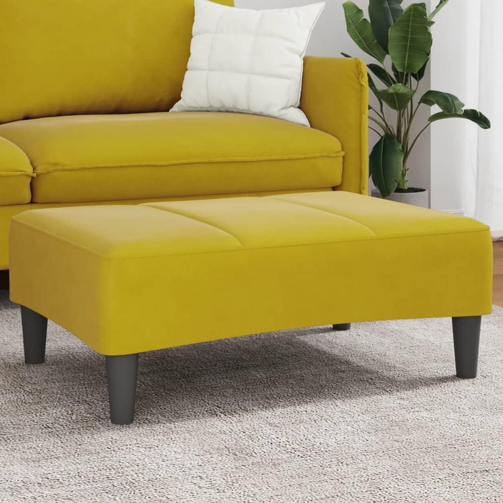 Fodskammel 77x55x31 cm velour gul