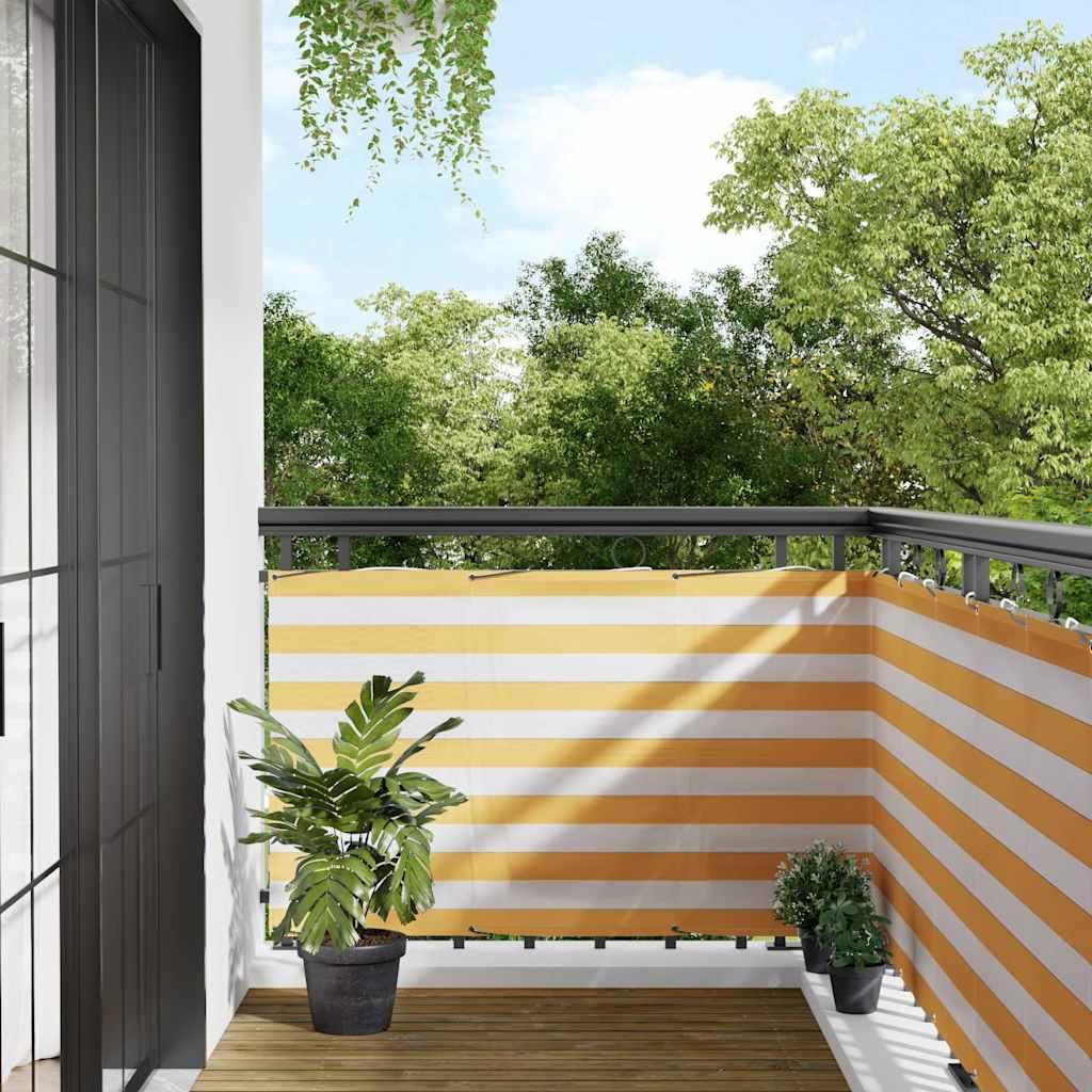 altanafskærmning gul og hvid stribe 90x1000 cm