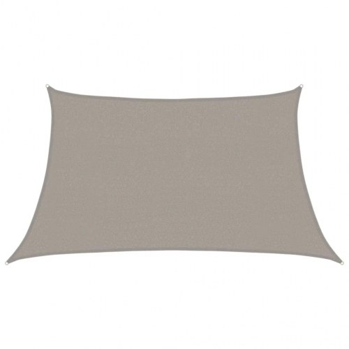 Solsejl 160 g/m² 3/4 × 2 m - trapezformet HDPE, lysegrå