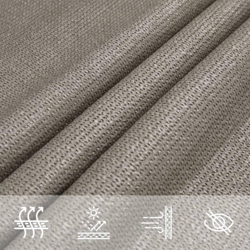 Solsejl 160 g/m² 3/4 × 2 m - trapezformet HDPE, lysegrå