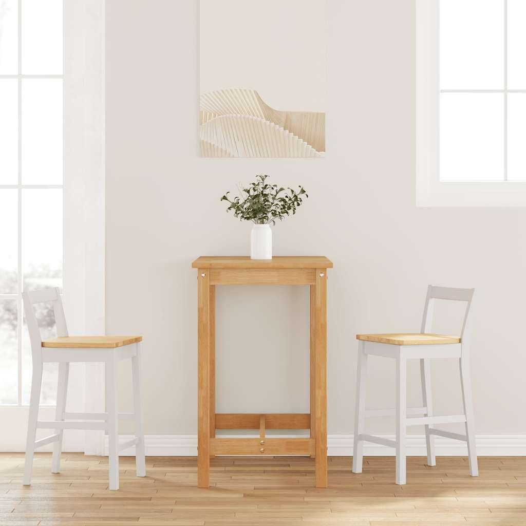 Barstole 2 stk. massivt gummitræ hvid billede