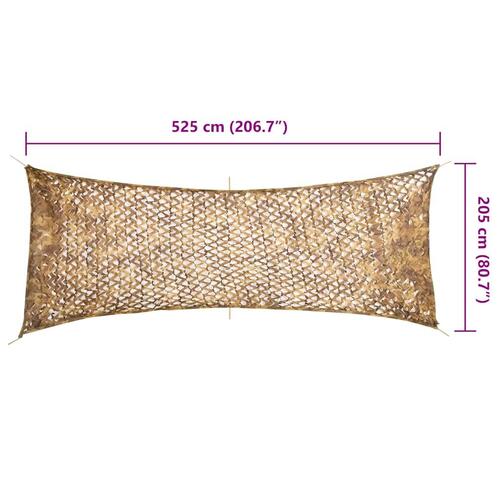 Camouflagenet 525x205 cm med opbevaringspose sandfarvet