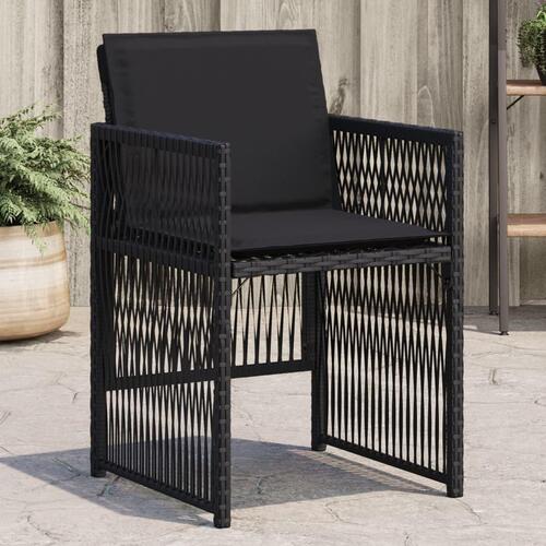 Havestole med hynder 4 stk. polyrattan sort