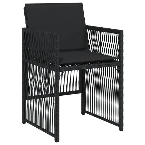 Havestole med hynder 4 stk. polyrattan sort