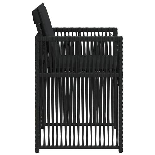 Havestole med hynder 4 stk. polyrattan sort