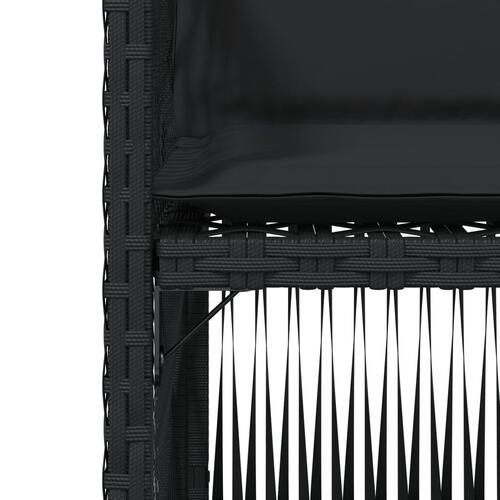 Havestole med hynder 4 stk. polyrattan sort