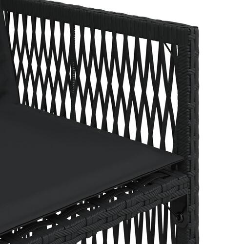 Havestole med hynder 4 stk. polyrattan sort